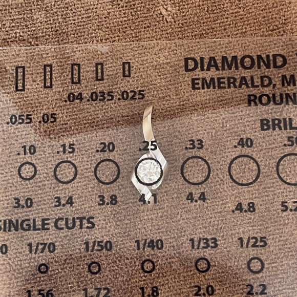 Solid 14K White Gold 1/4CT Round Cut Diamond Solitaire Designer SIRENA Pendant - Picture 10 of 14